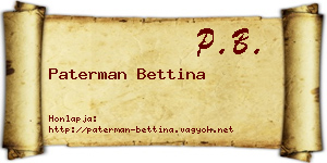Paterman Bettina névjegykártya